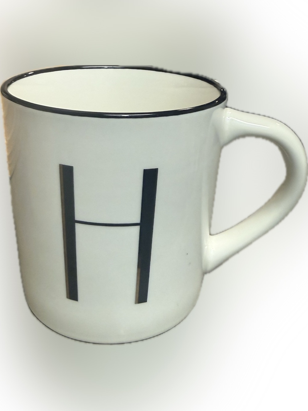 Threshold White Ceramic Mug with Black 'H' Lettering | 12oz